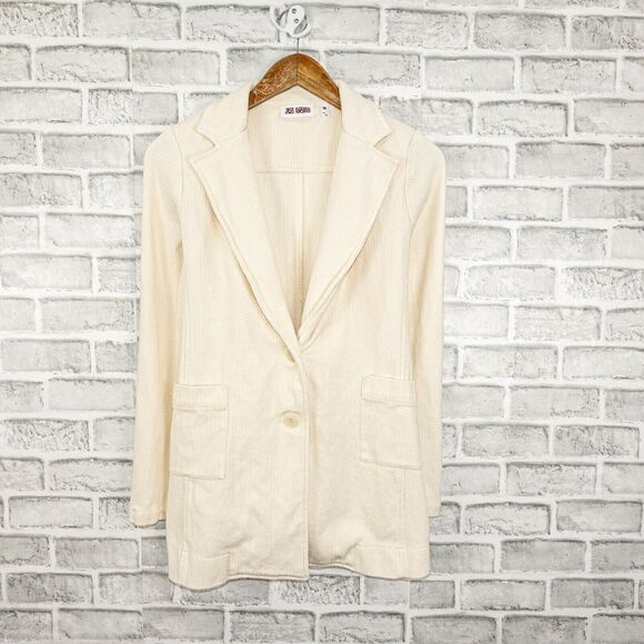 JESS MEANY 2 Button Blazer Jacket Beige Cotton Women's Size Medium - Picture 5 of 9